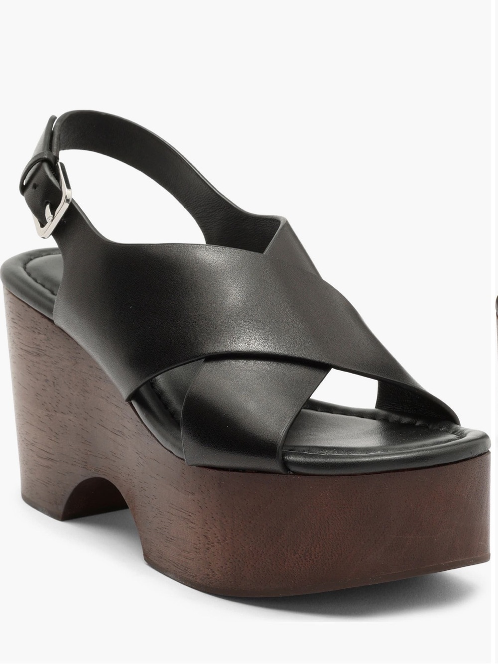 PAIGE Reid Slingback Platform Sandal Black & Brown - Picture 2 of 5